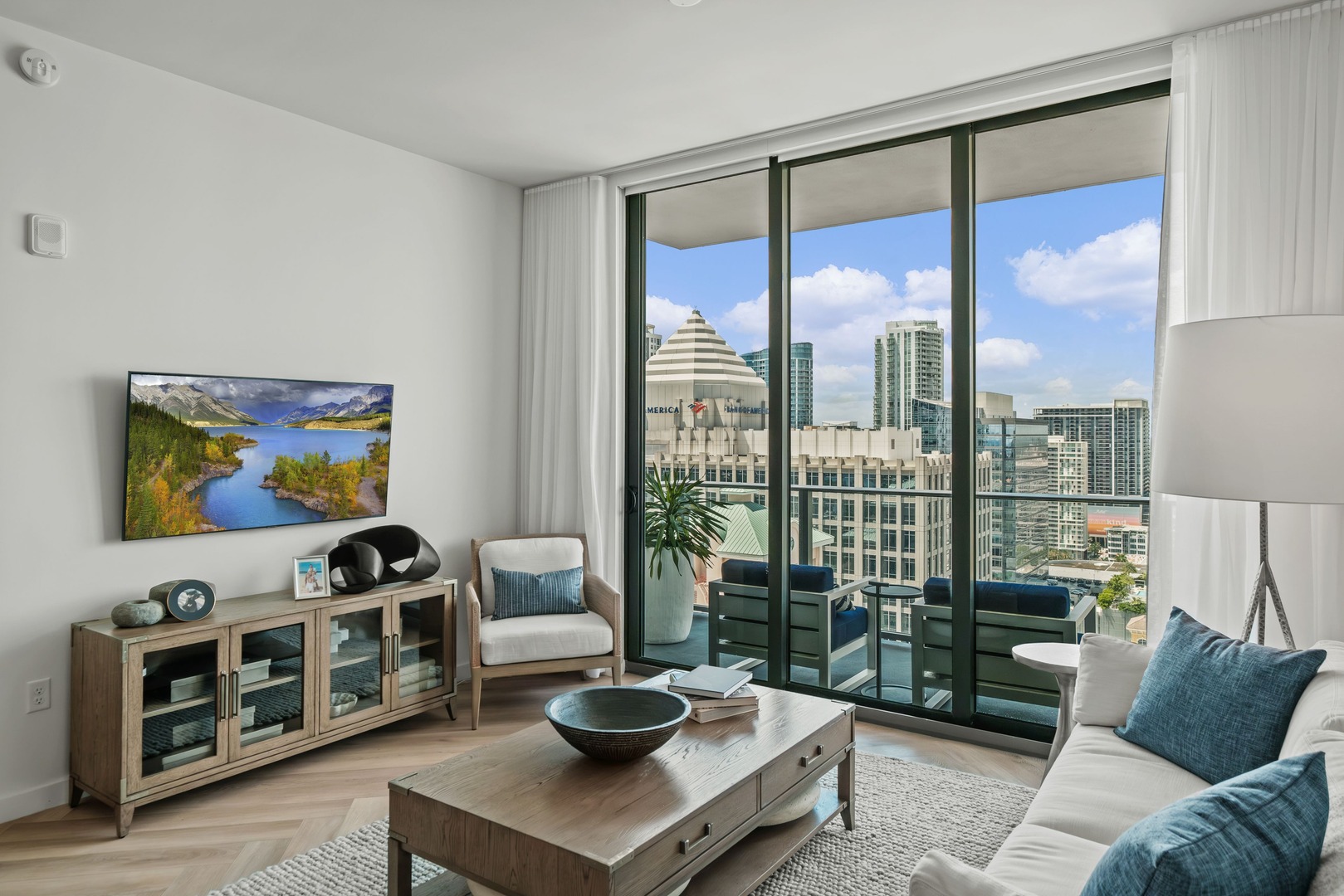 Living room and balcony